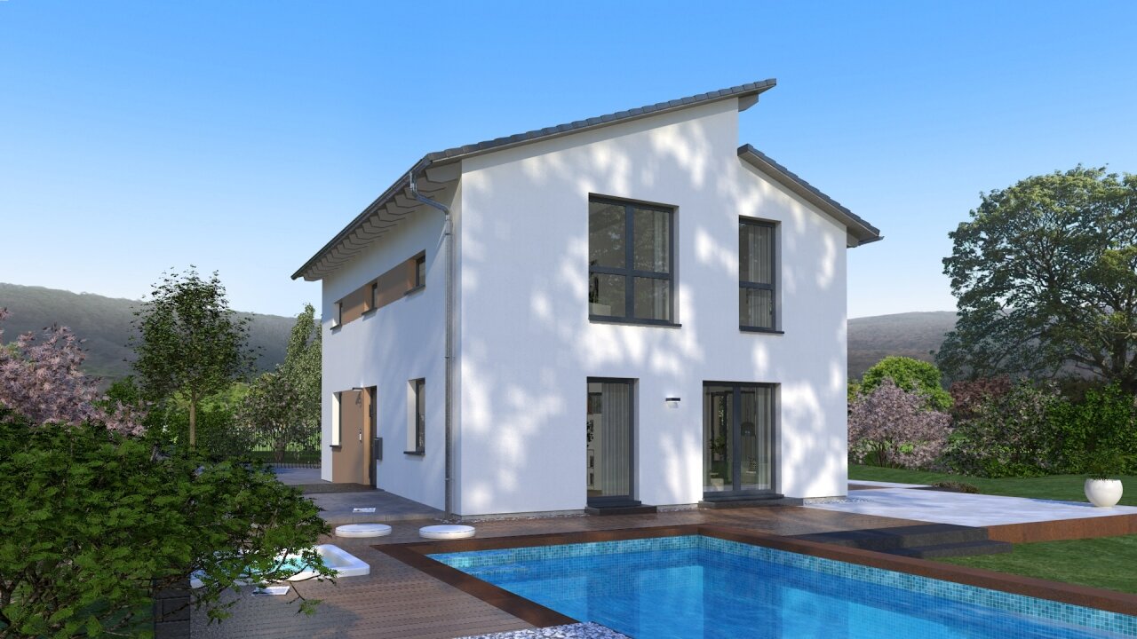 Föritztal: Einfamilienhaus mit versetztem Pultdach  Föritztal: Einfamilienhaus mit versetztem Pultdach